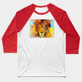 Watercolor Lion Baseball T-Shirt